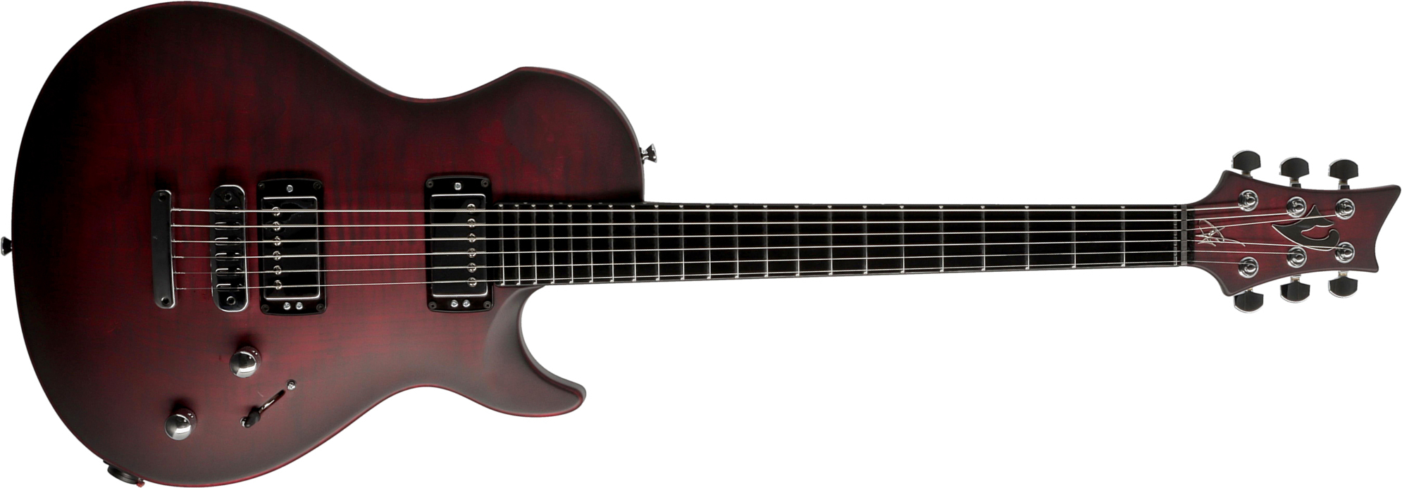 Vigier G.v. Wood 2h Ht Phe - Burgundy Fade Matte - Guitarra eléctrica de corte único. - Main picture