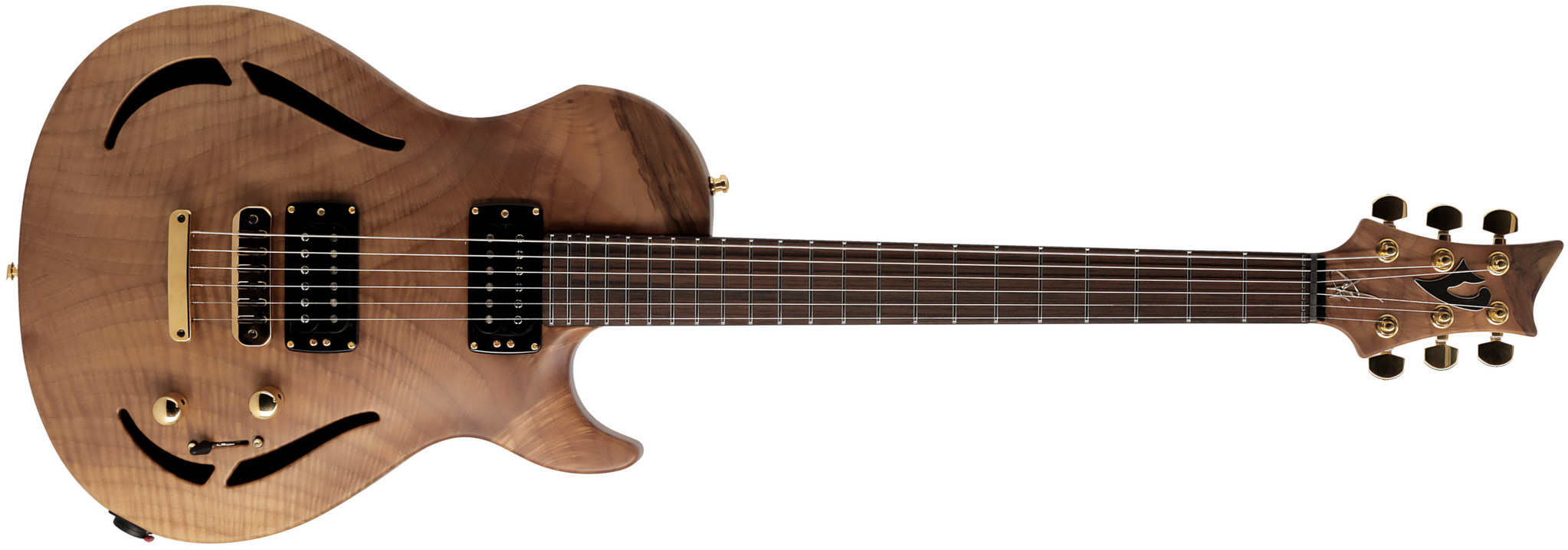 Vigier G.v. Wood Hollow Royal Walnut 2h Ht Rw #0632 - Natural - Guitarra eléctrica semi caja - Main picture