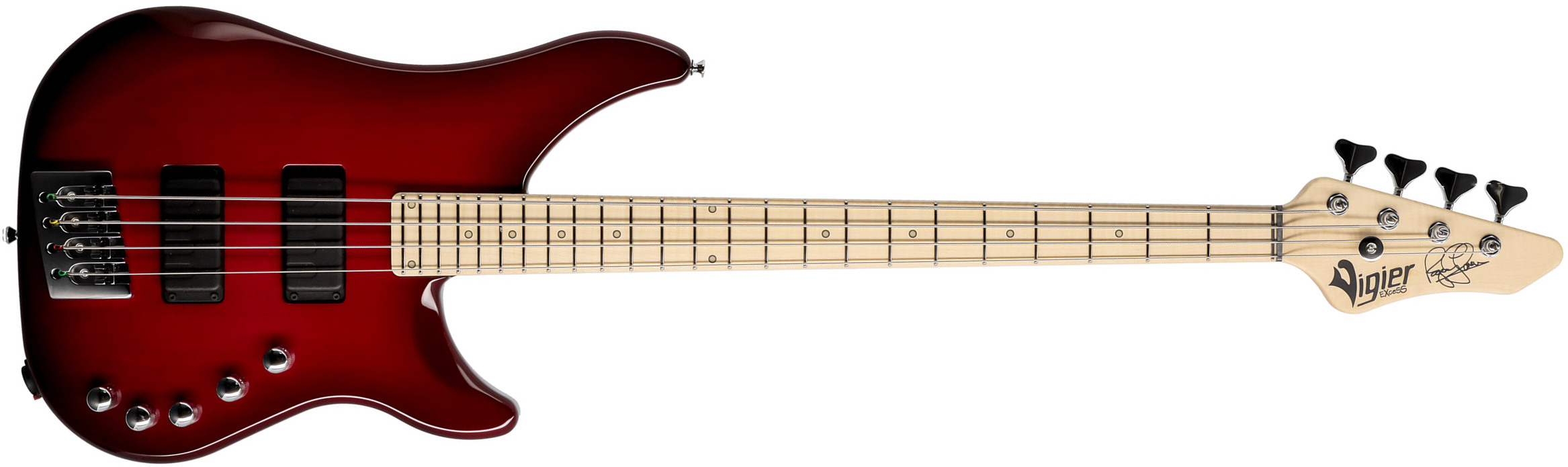 Vigier Roger Glover Excess Original Signature Active Mn - Clear Red - Bajo eléctrico de cuerpo sólido - Main picture