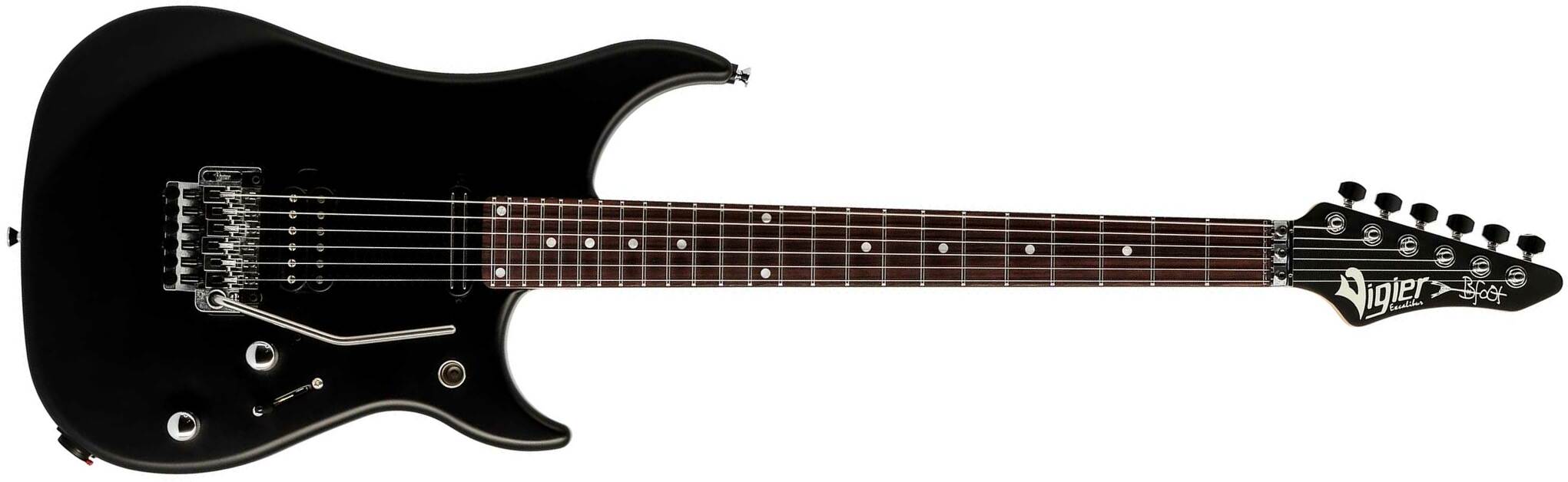 Vigier Ron Thal Bfoot Excalibur Signature Hs Fr Rw - Black Matte - Guitarra eléctrica de autor - Main picture