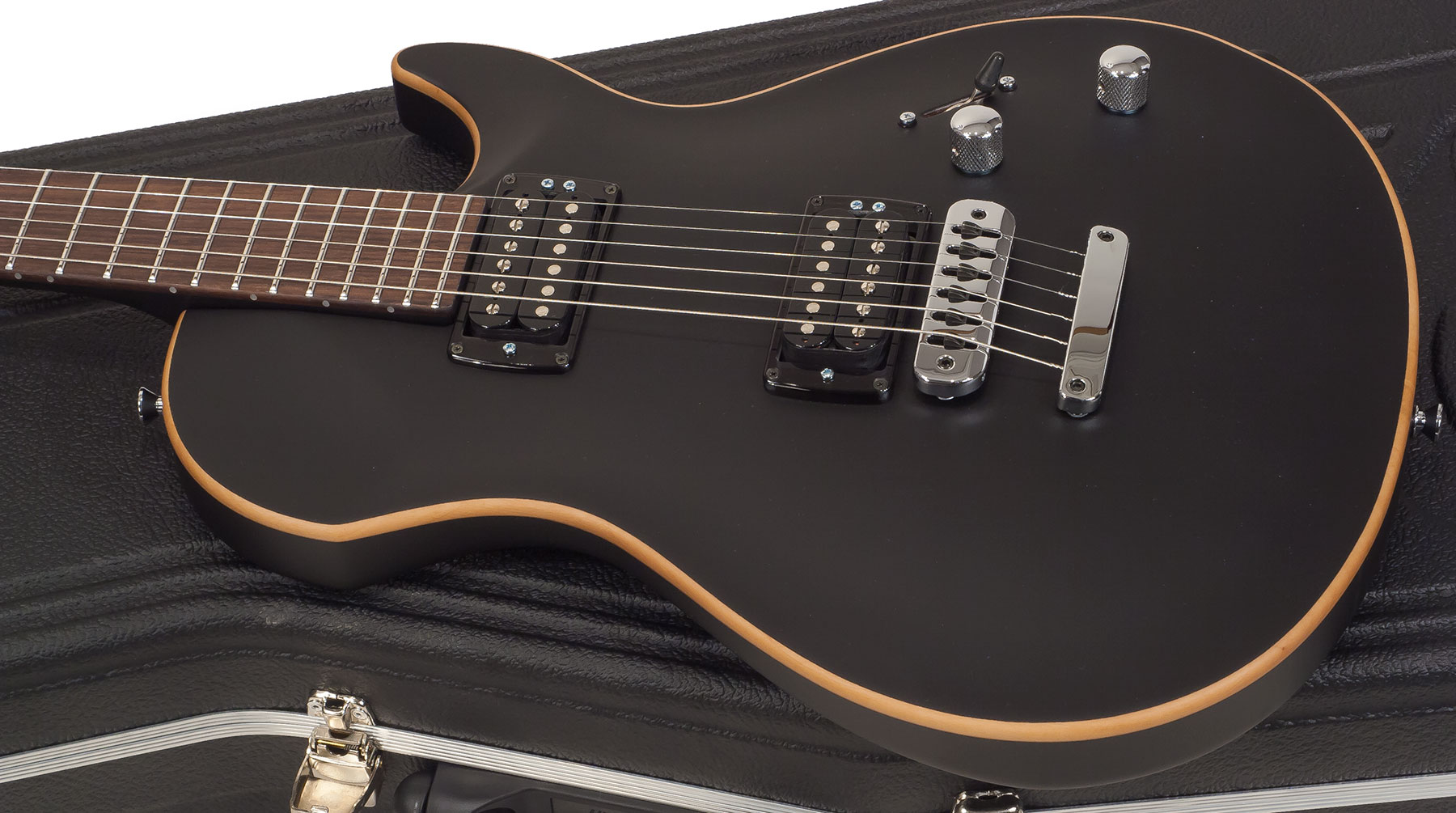 Vigier G.v. Rock Hh Ht Rw - Matte Black - Guitarra eléctrica de corte único. - Variation 2