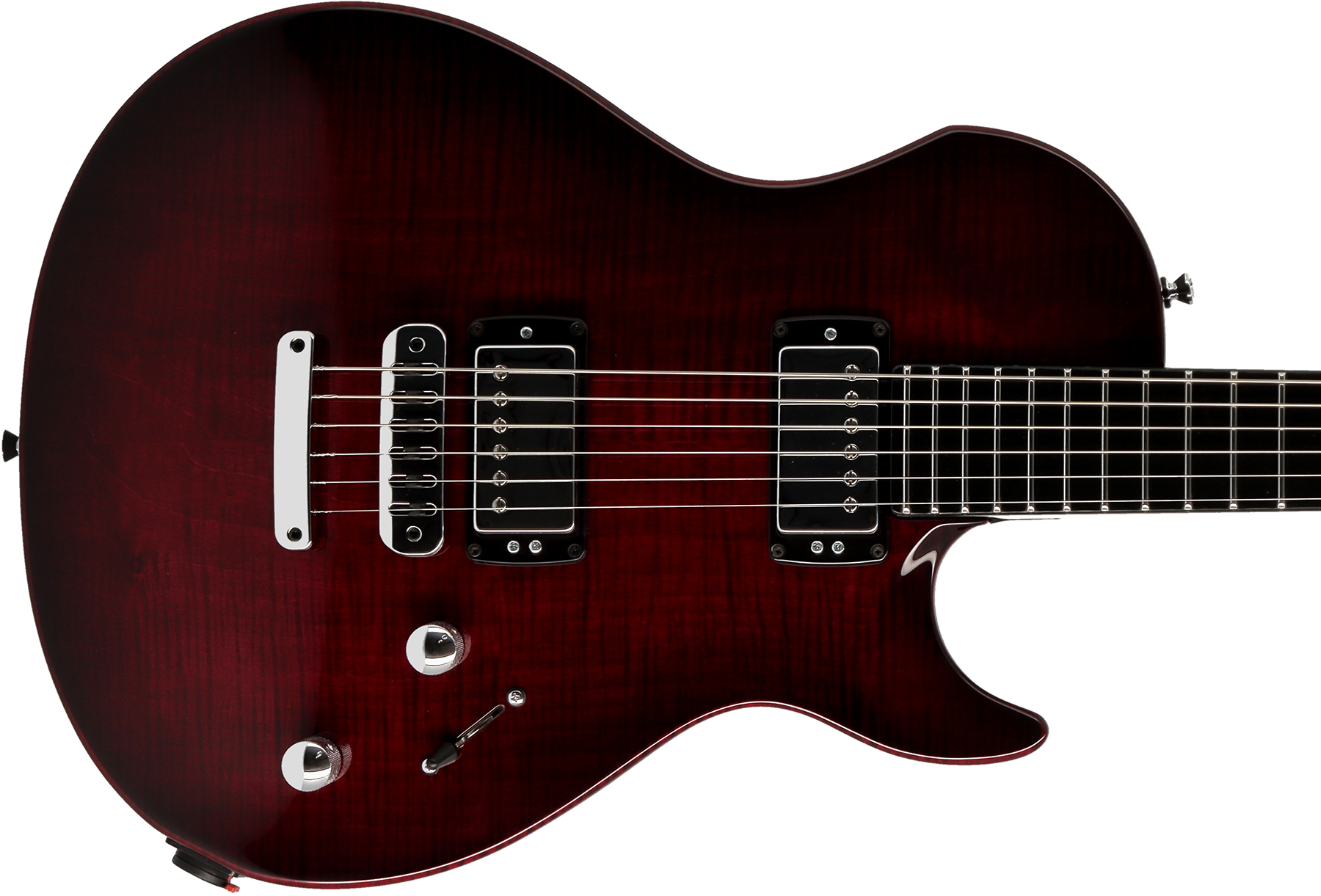 Vigier G.v. Wood Hh Ht Phe - Deep Burgundy Fade - Guitarra eléctrica de corte único. - Variation 1