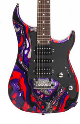 Guitarra eléctrica con forma de str. Vigier                         Excalibur SupraA (RW) - Rock art purple red black