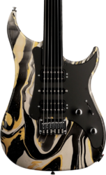 Guitarra eléctrica con forma de str. Vigier Excalibur Surfreter Supra - Rock art yellow white black