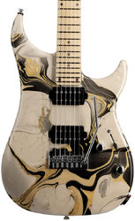 Guitarra eléctrica con forma de str. Vigier                         Excalibur Thirteen (MN) - Rock art beige black yellow