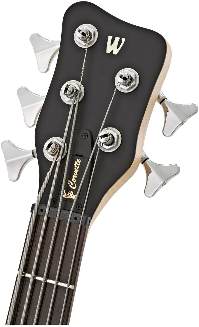 Warwick Corvette Basic 5c Lh Rockbass Gaucher Active Wen - Nirvana Black Trans. Satin - Bajo eléctrico de cuerpo sólido - Variation 4