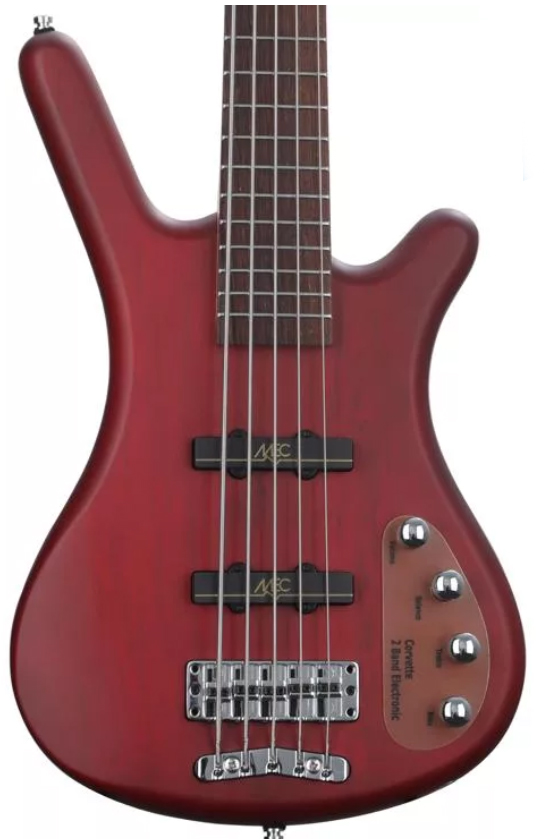 Warwick Corvette Basic 5c Rockbass Active Wen - Burgundy Red Trans. Satin - Bajo eléctrico de cuerpo sólido - Variation 1