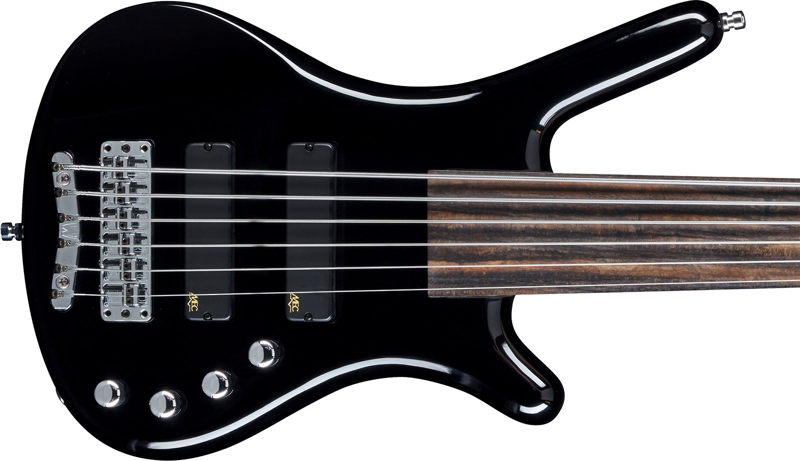 Warwick Corvette Basic Fretless 6c Rockbass Active Ebo - Solid Black - Bajo eléctrico de cuerpo sólido - Variation 1