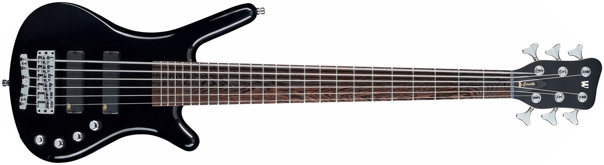 Warwick Corvette Basic 6c Rockbass Active Wen - Solid Black - Bajo eléctrico de cuerpo sólido - Main picture