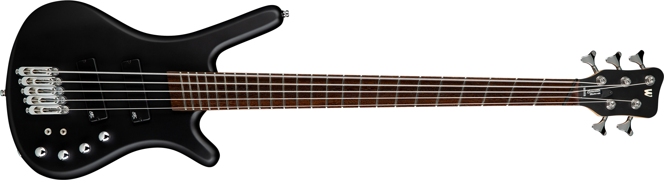 Warwick Corvette Multiscale 5c Rockbass Active Wen - Solid Black Satin - Bajo eléctrico de cuerpo sólido - Main picture