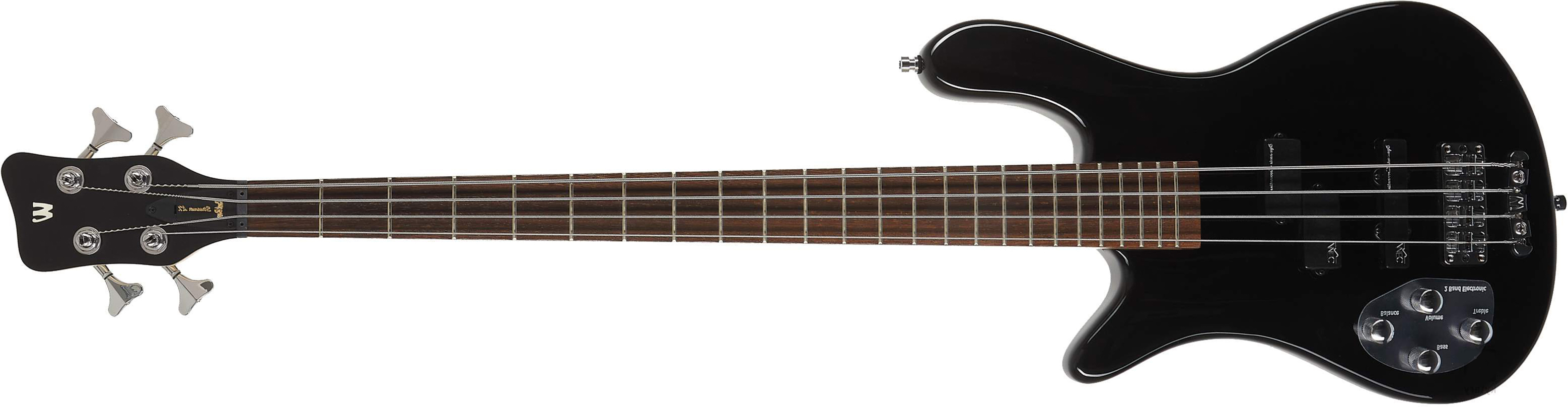 Warwick Streamer Lx4 Lh Rockbass Gaucher Active Wen - Solid Black - Bajo eléctrico de cuerpo sólido - Main picture