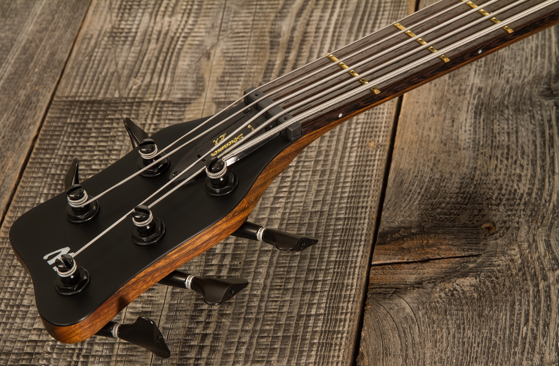Warwick Streamer Lx5 Pro Gps 5c Active Wen - Maple Nirvana Black Satin - Bajo eléctrico de cuerpo sólido - Variation 6