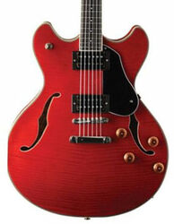 Guitarra eléctrica semi caja Washburn                       Hollowbody Series HB30WR - Wine red