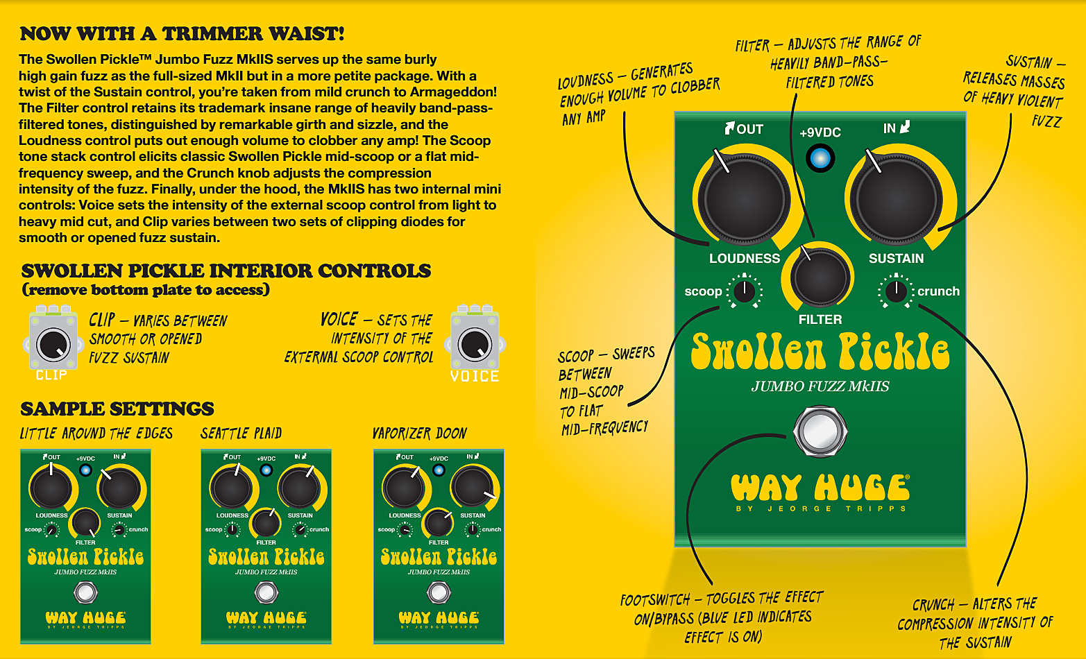 Way Huge Swollen Pickle Jumbo Fuzz Mkiis Whe401s - Pedal overdrive / distorsión / fuzz - Variation 1