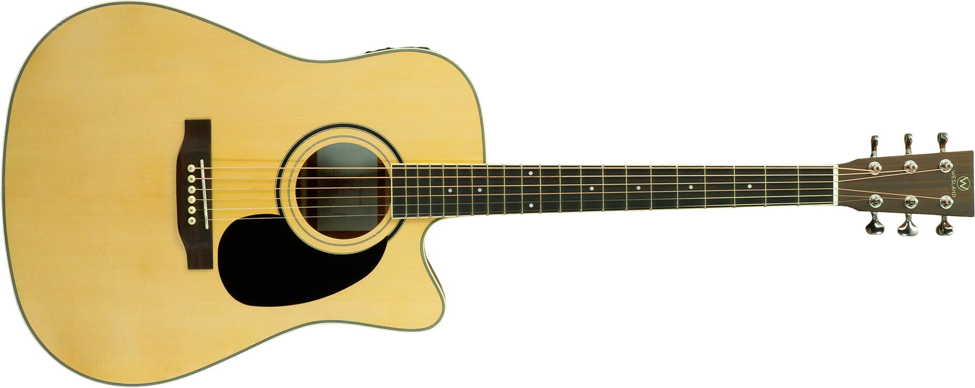 Wesland Dr300-ce-nat Dreadnought Cw Epicea Acajou Tec - Natural - Guitarra folk - Main picture