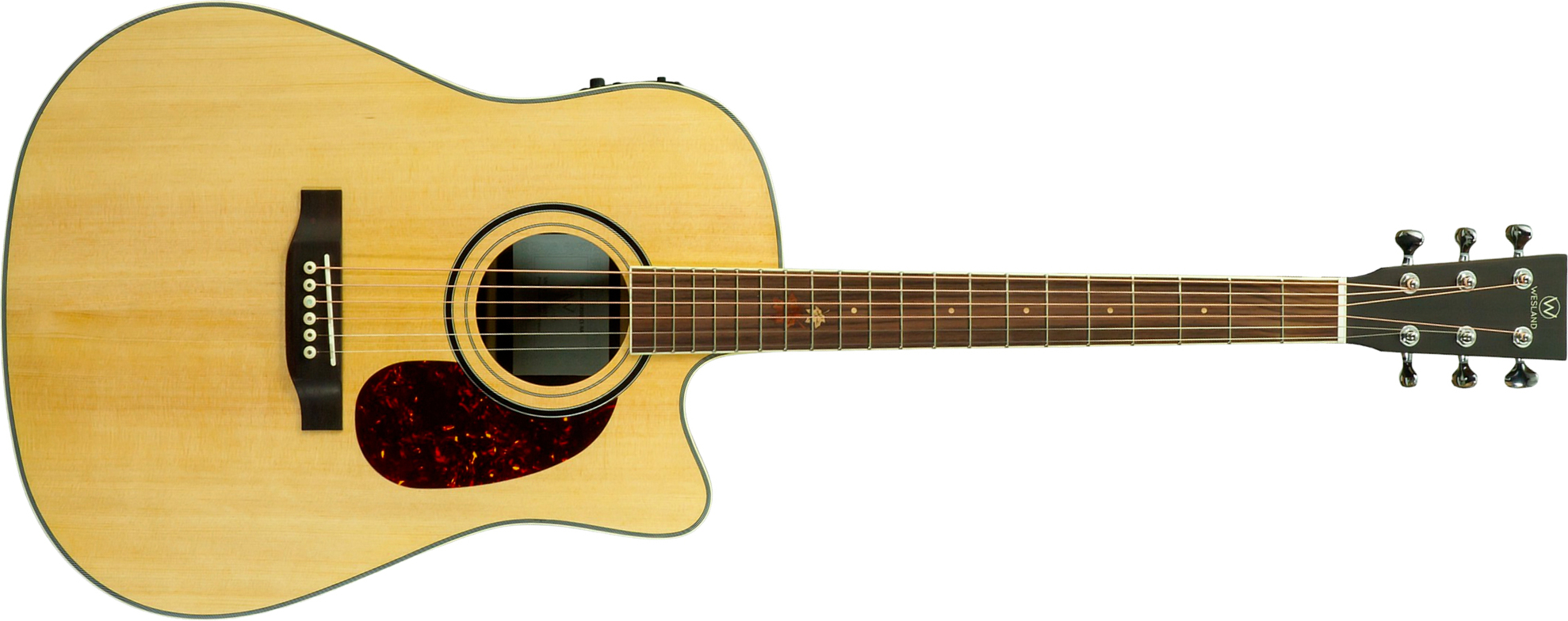 Wesland Dr500-ce-nat Dreadnought Cw Epicea Palissandre Rw - Natural - Guitarra folk - Main picture