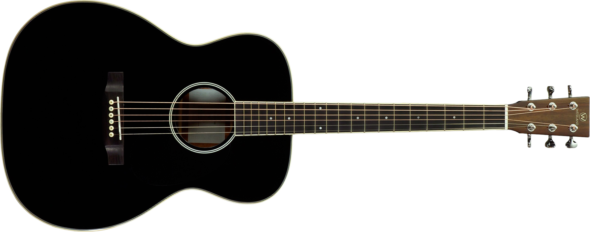 Wesland Om300-bk Om Epicea Acajou Rw - Black - Guitarra folk - Main picture