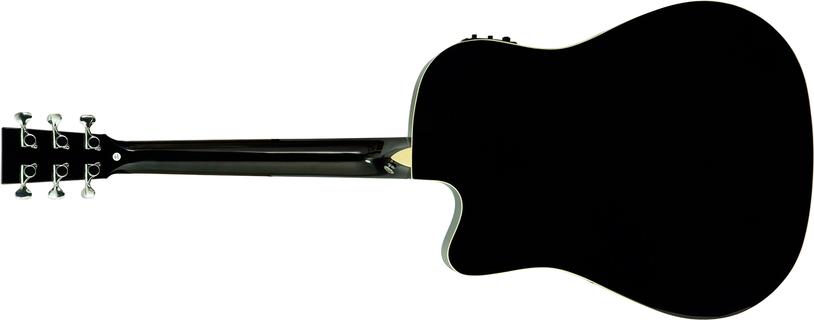 Wesland Dr300-ce-bk Dreadnought Cw Epicea Acajou Rw - Black - Guitarra folk - Variation 1