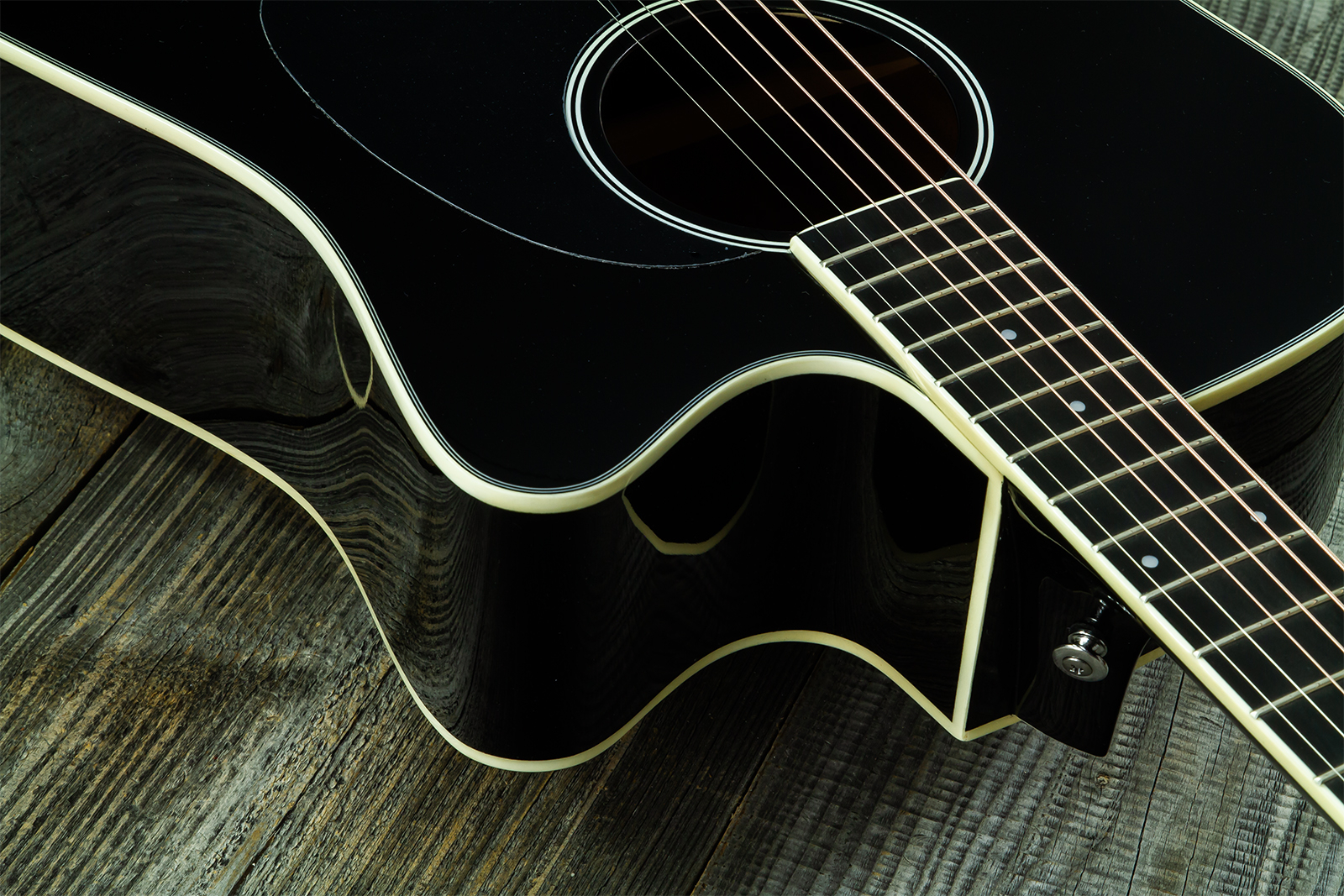 Wesland Dr300-ce-bk Dreadnought Cw Epicea Acajou Rw - Black - Guitarra folk - Variation 4