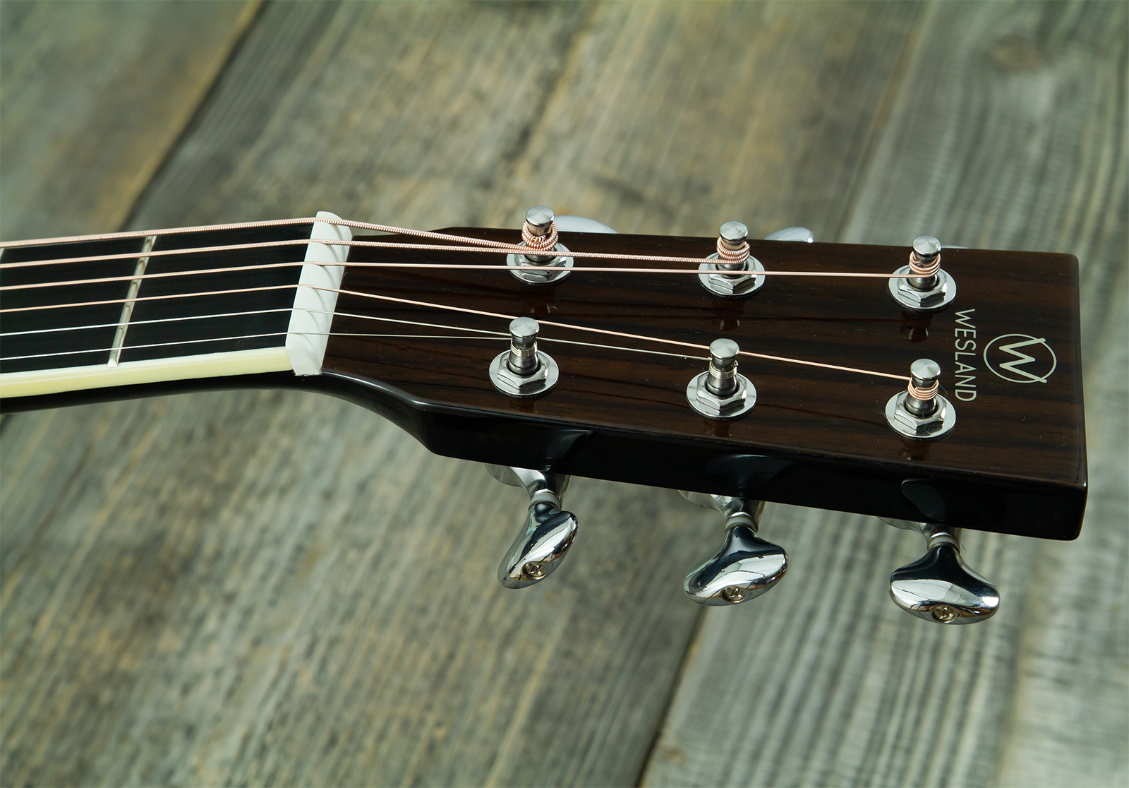 Wesland Dr300-ce-bk Dreadnought Cw Epicea Acajou Rw - Black - Guitarra folk - Variation 6