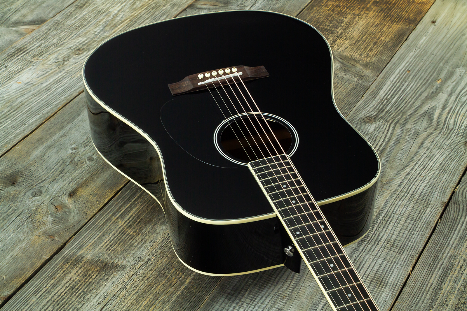 Wesland Dr300-ce-bk Dreadnought Epicea Acajou Rw - Black - Guitarra folk - Variation 2