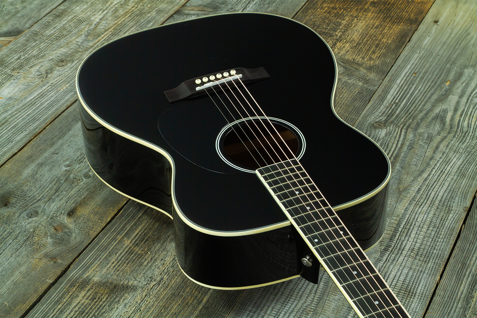 Wesland Om300-bk Om Epicea Acajou Rw - Black - Guitarra folk - Variation 2