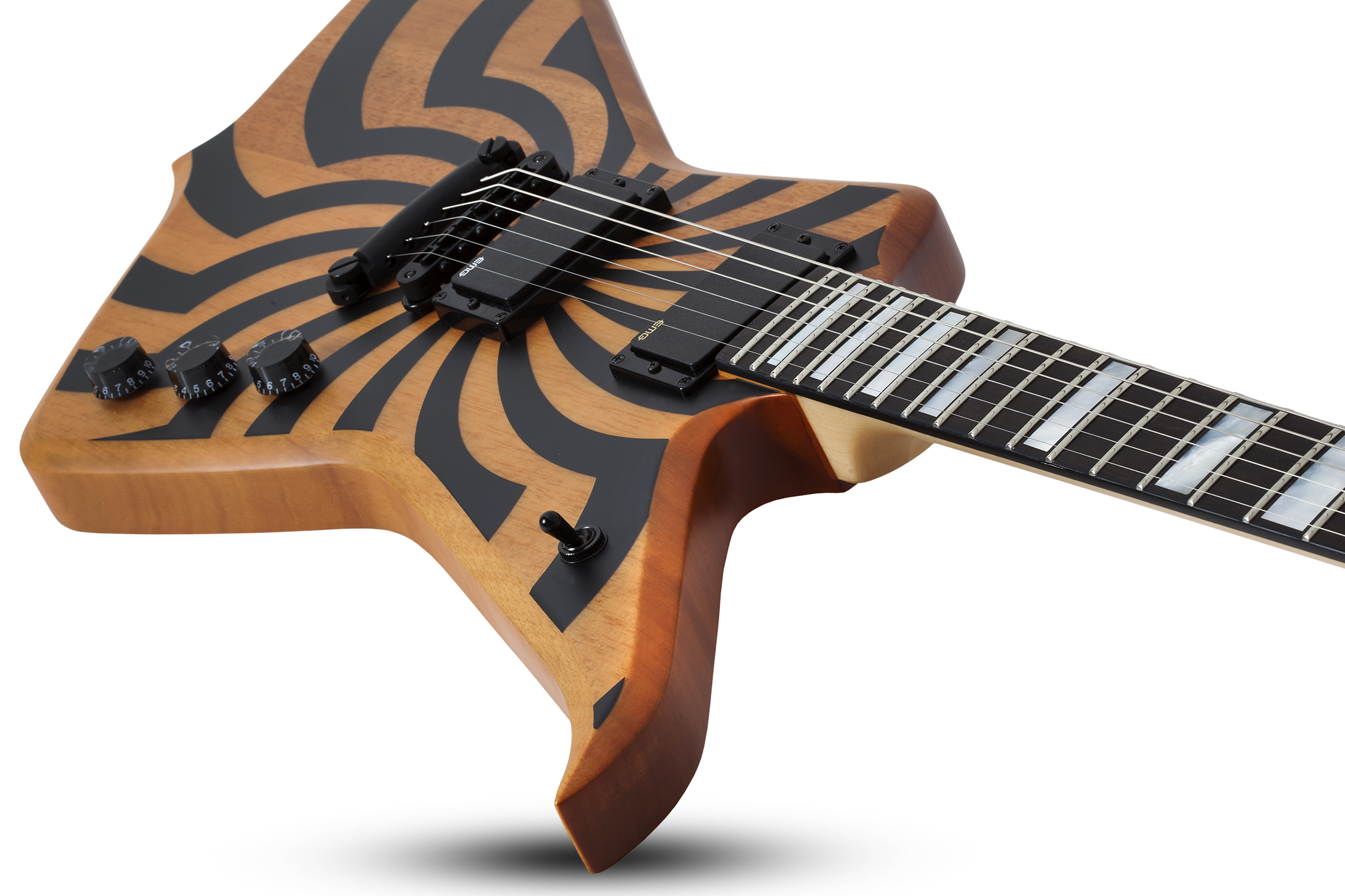 Wylde Audio Blood Eagle Hh Ht Eb - Satin Rawtop Buzzsaw - Guitarra electrica metalica - Variation 2