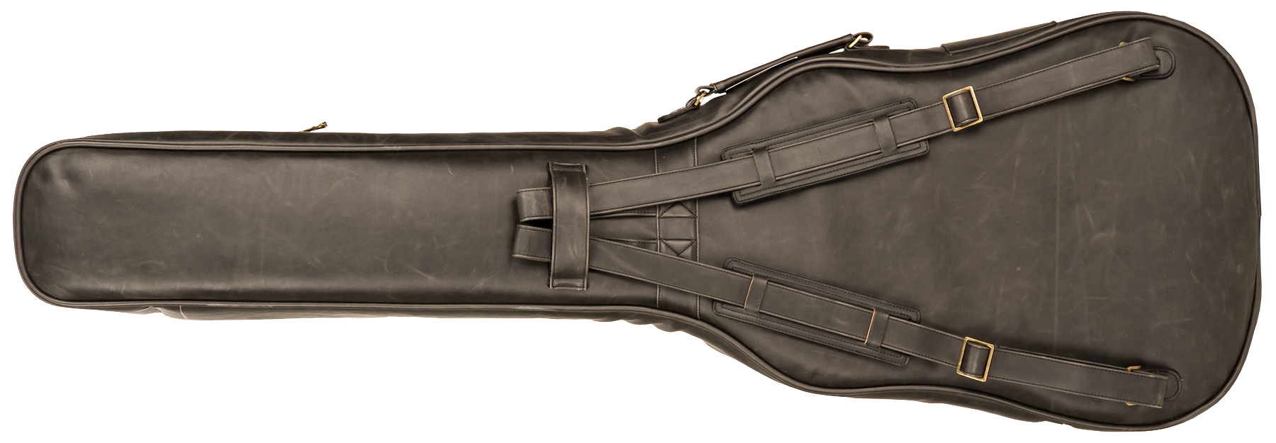 X-tone 2035 Bas-bk Deluxe Leather Electric Bass Bag Cuir Matt Black - Funda para bajo eléctrico - Variation 1