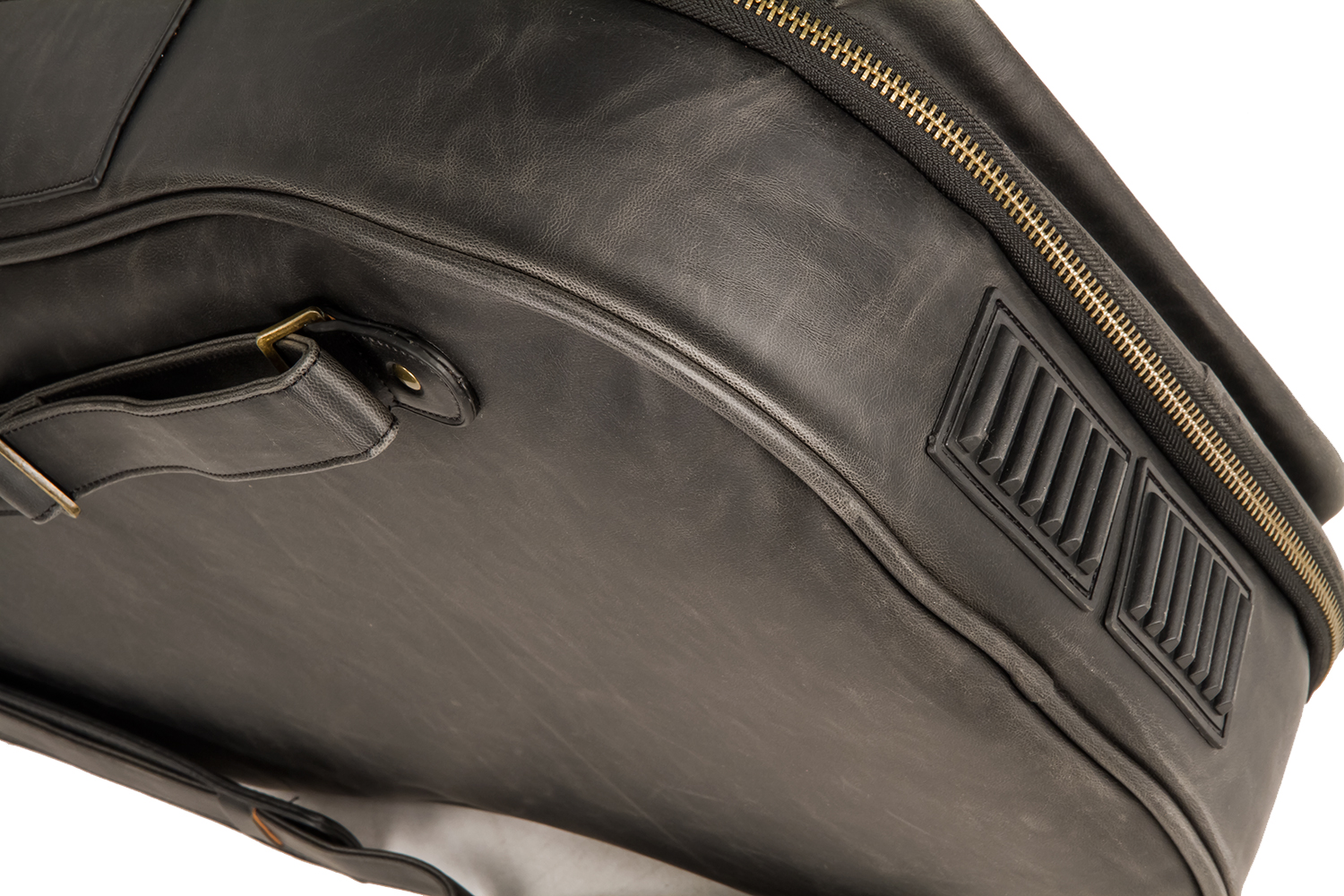 X-tone 2035 Bas-bk Deluxe Leather Electric Bass Bag Cuir Matt Black - Funda para bajo eléctrico - Variation 4