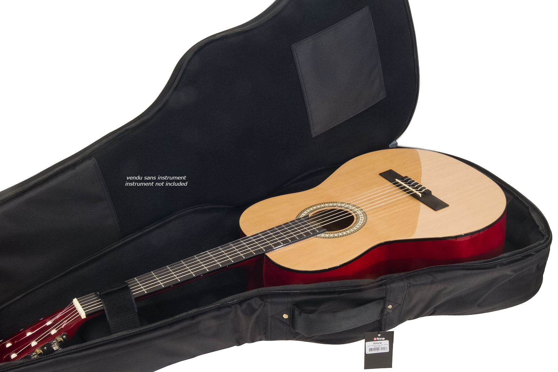 X-tone 2020 Cla44-bk Light Deluxe Classical 4/4 Guitar Bag Black (2082) - Funda guitarra clasica - Variation 5