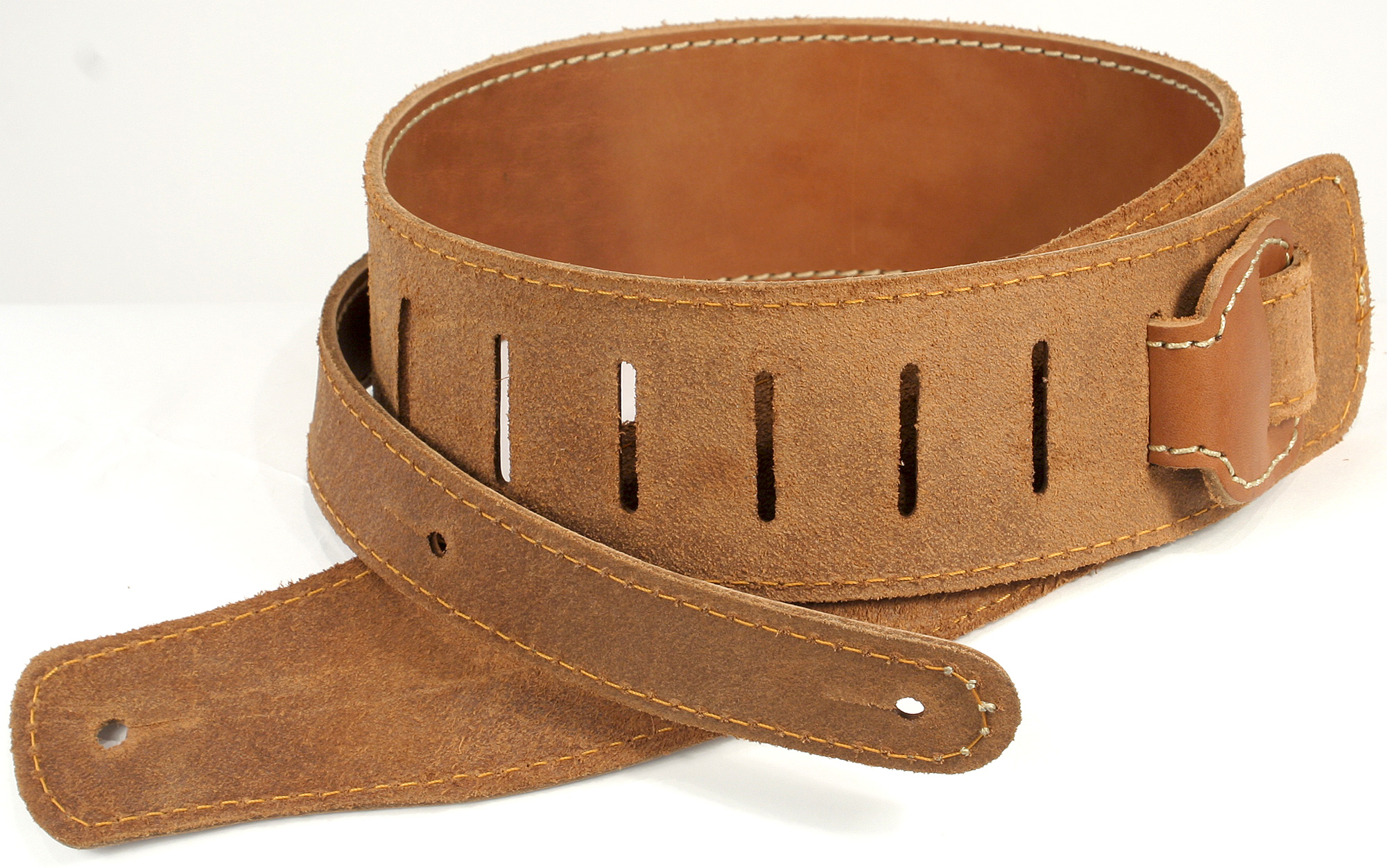 X-tone Xg 3150 Classic Leather Guitar Strap Cuir 6.5cm Brownstone Caramel - Correa - Variation 1