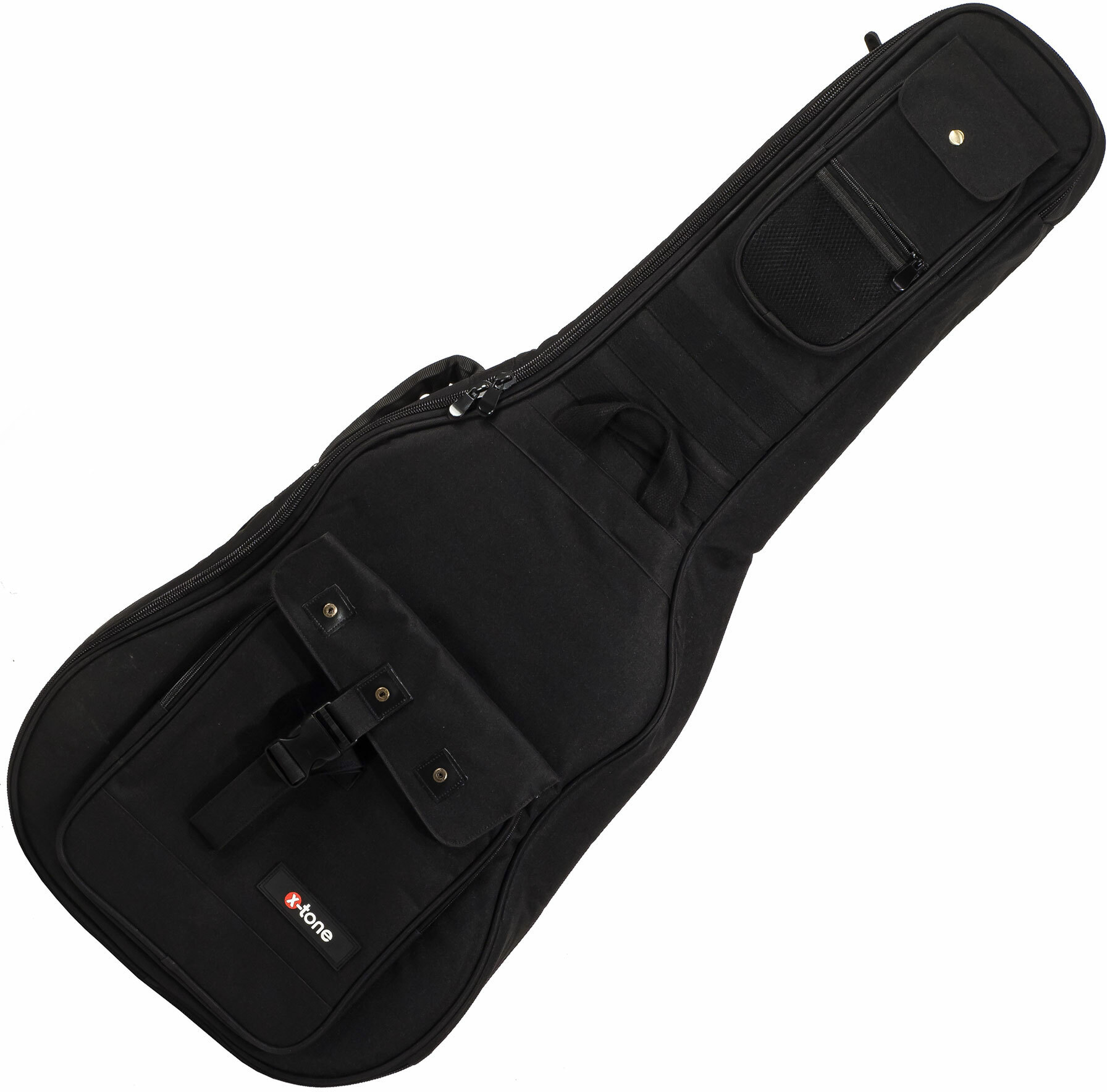 X-tone 2030 Fol-bk Deluxe Nylon Folk Dreadnought Black (2070) - Bolsa para guitarra acústica - Main picture