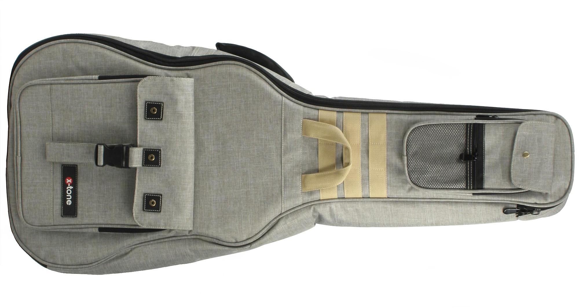 Bolsa para guitarra acústica X-tone Deluxe Acoustic Dreadnought Guitar Bag - Nylon Grey