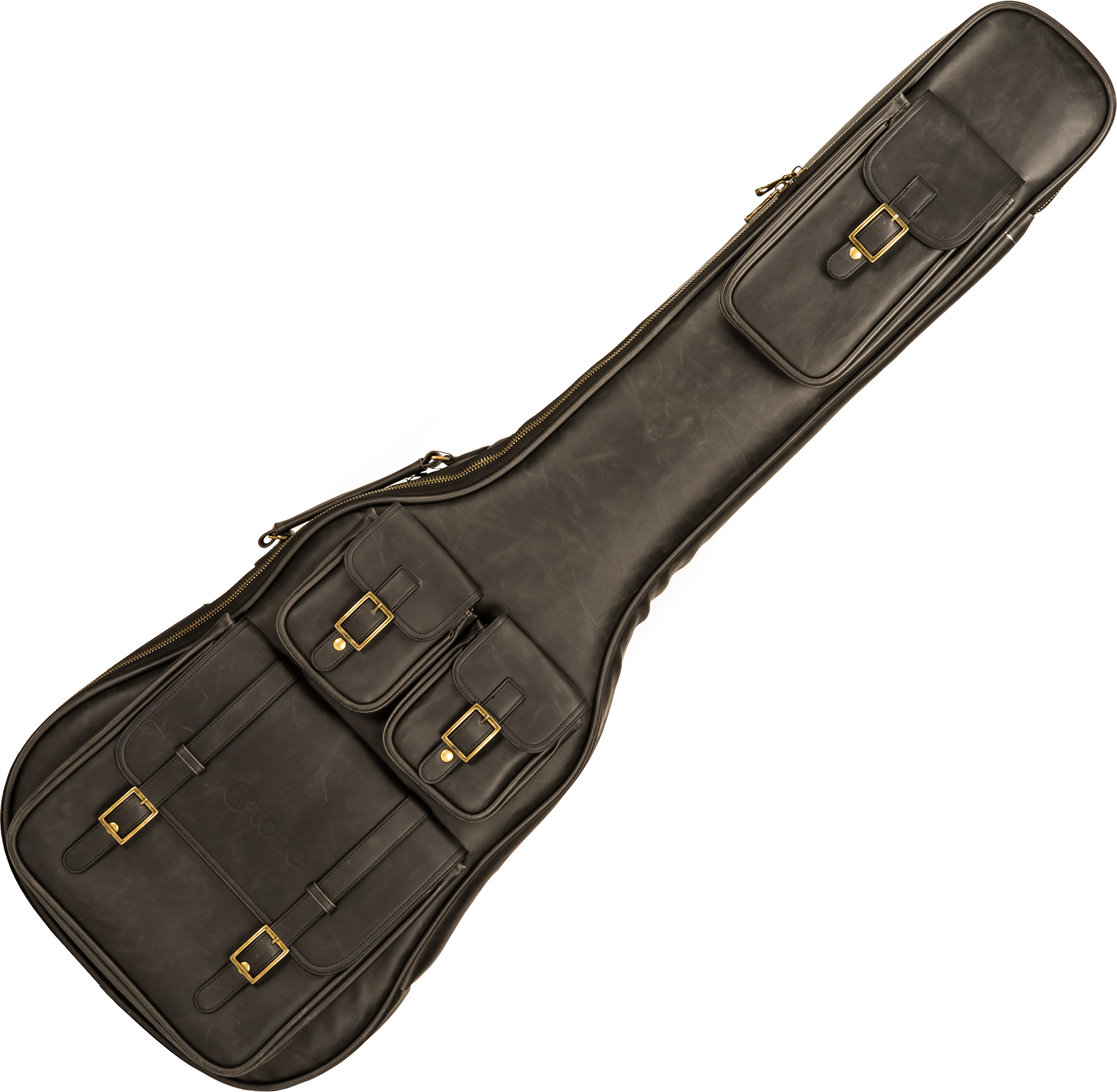 X-tone 2035 Bas-bk Deluxe Leather Electric Bass Bag Cuir Matt Black - Funda para bajo eléctrico - Main picture