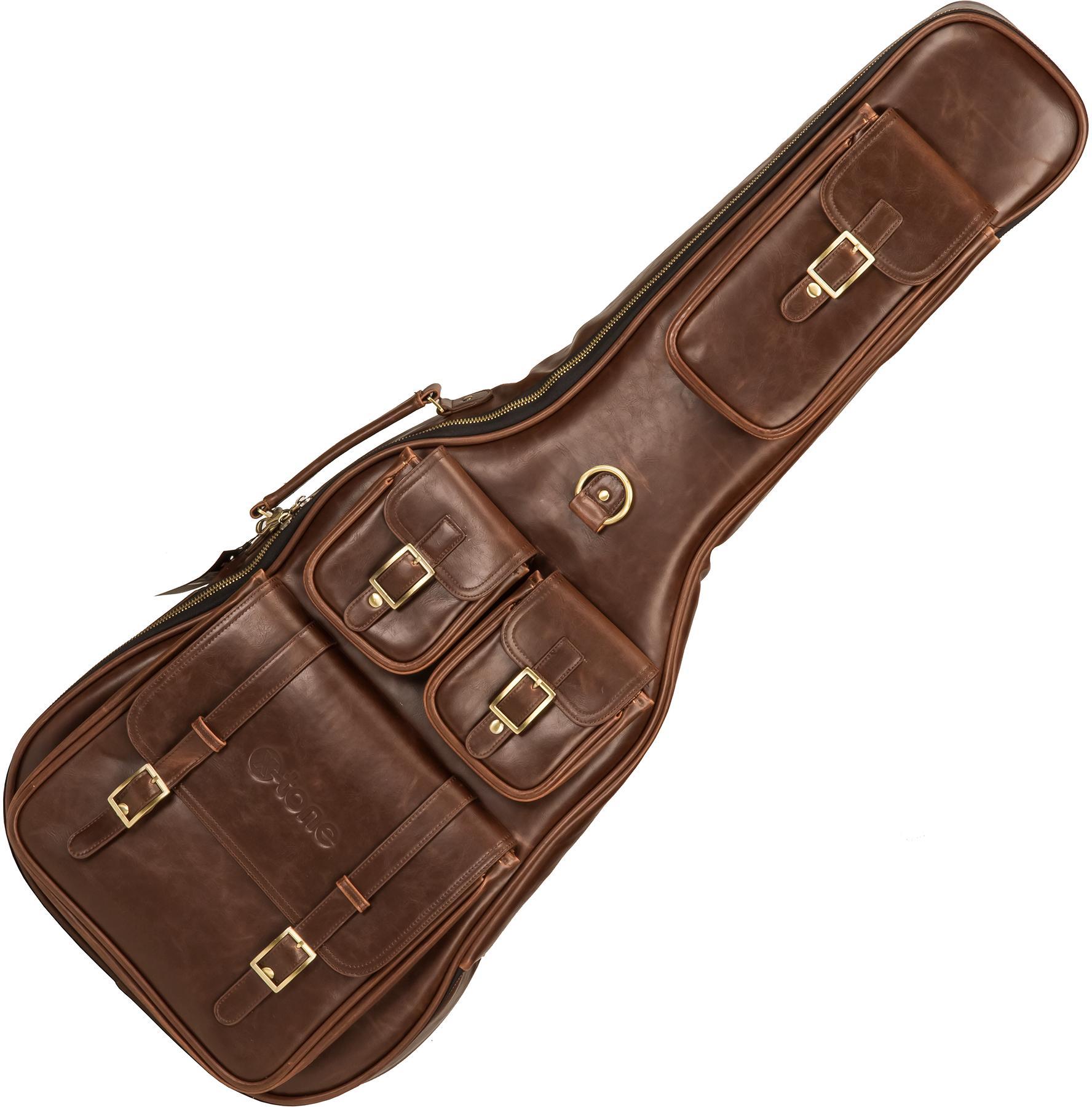 Bolsa para guitarra eléctrica X-tone 2035 Deluxe Leather Electric Guitar Bag - Brown
