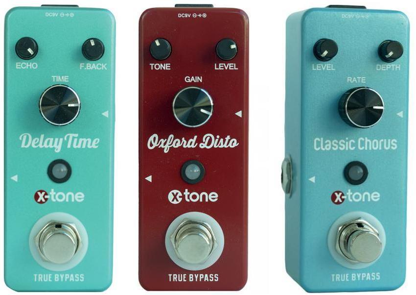 Pedal de reverb / delay / eco X-tone pack 3 effets Disto + Chorus + Delay