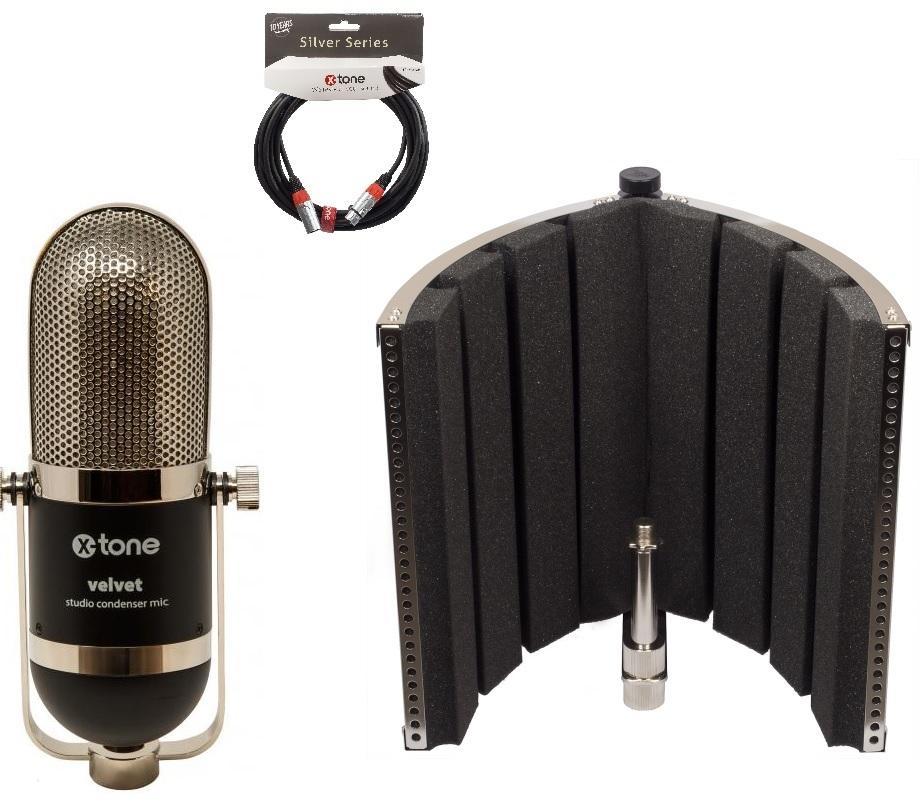 Pack de micrófonos con soporte X-tone Pack velvet X-screen