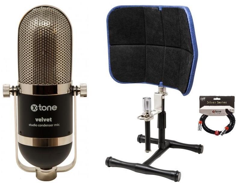 Pack de micrófonos con soporte X-tone velvet descreen