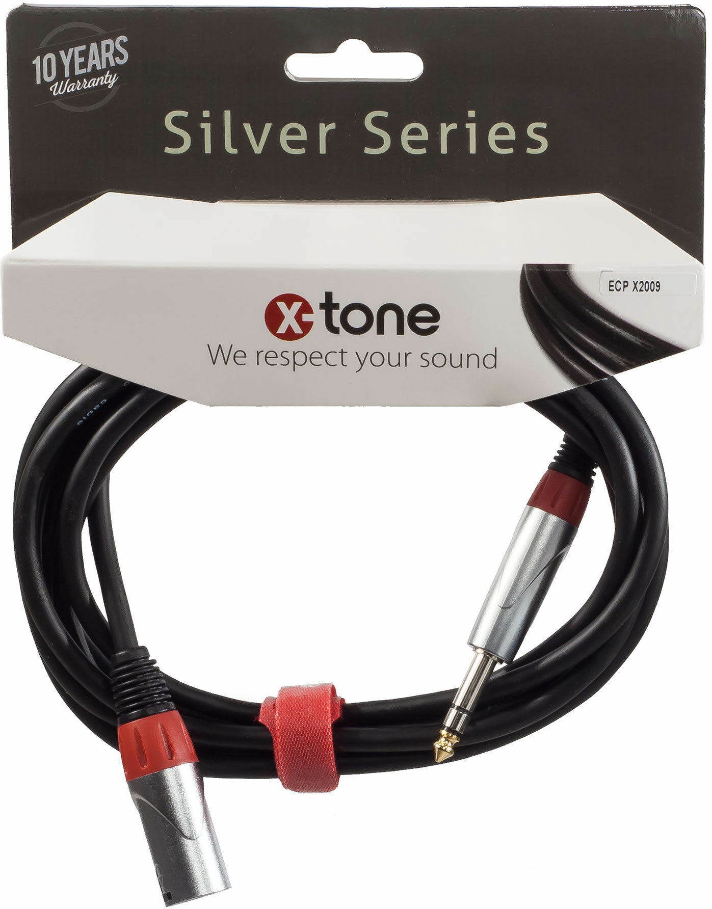 X-tone X2009-1.5m Xlr(m) / Jack(m) 6,35 Trs Silver Series - Cable - Main picture