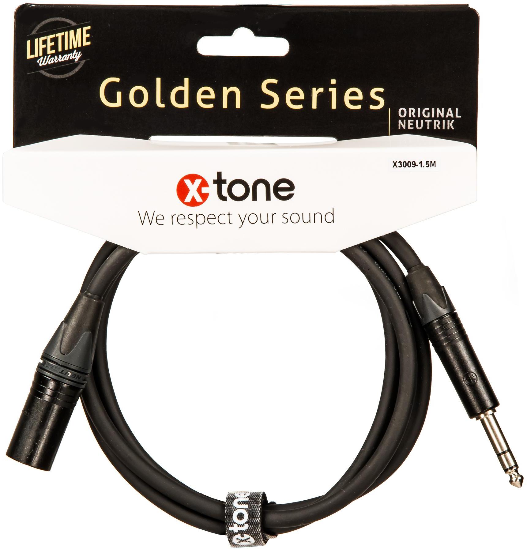 Cable X-tone X3009-1.5M XLR(M) / JACK(M) 6.35 TRS X3009-3M XLR(M) / JACK(M) 6.35 TRS Golden Series