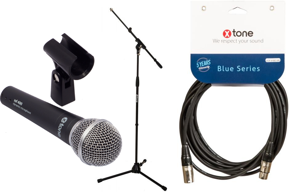 X-tone Xd-400  + Xlr(m) / Xlr(f) 6m + Pied Perche Xh 6001 - Pack de micrófonos con soporte - Main picture