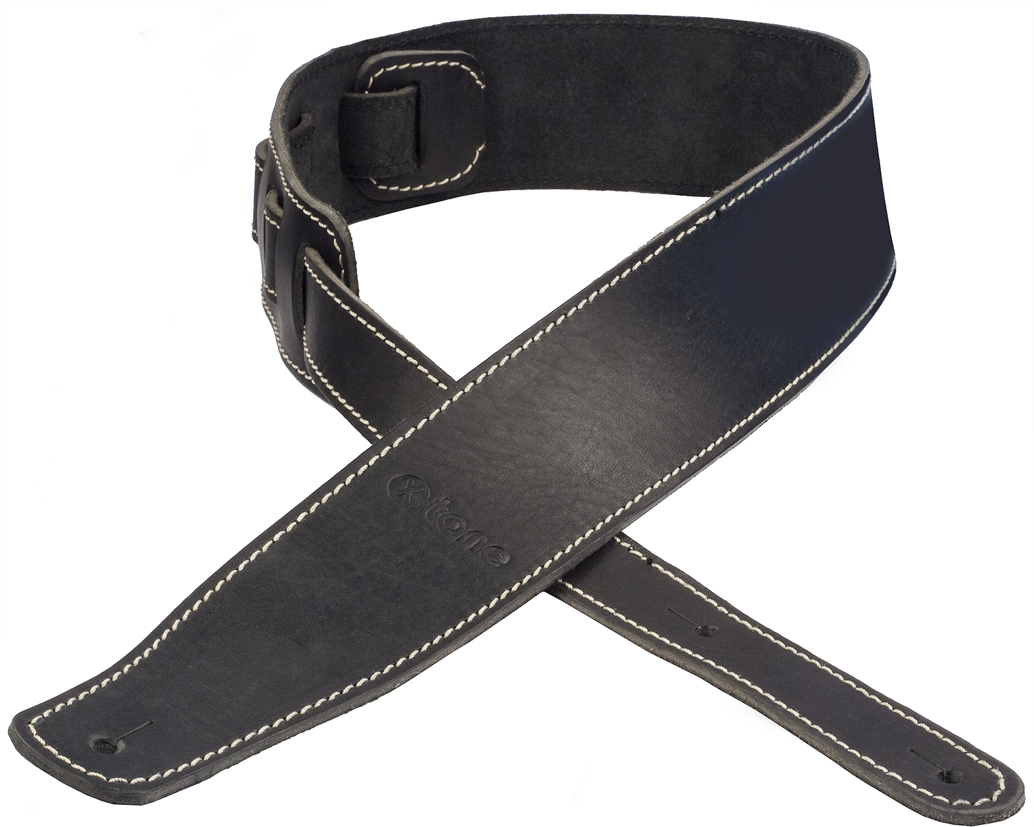 X-tone Xg 3153 Classic Leather Guitar Strap Cuir 6.5cm Black - Correa - Main picture