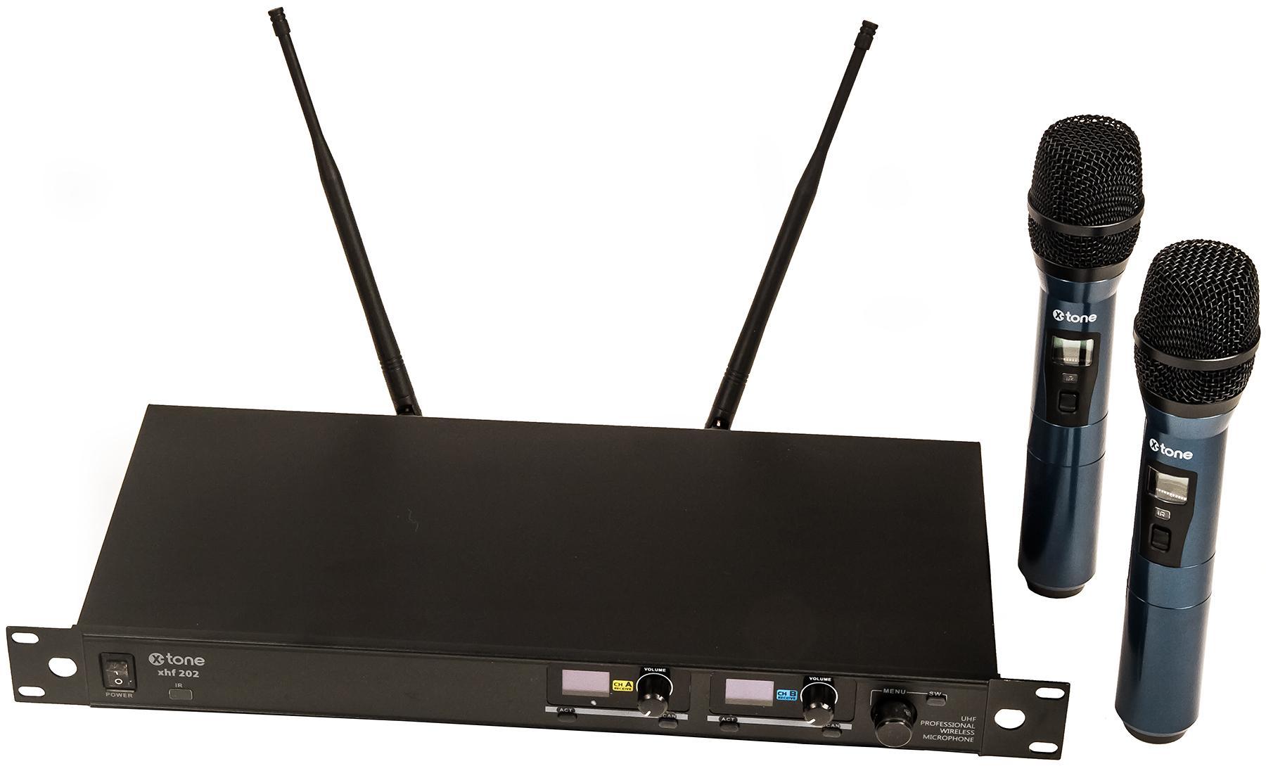 Micrófono inalámbrico de mano X-tone XHF202 Systeme HF Main Multi Frequences 2 Canaux