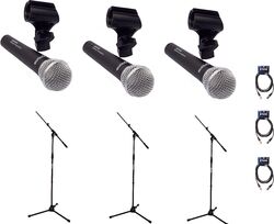 Pack de micrófonos con soporte X-tone Bundle 3 Singers