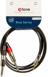 Cable X-tone X1016-1.5M - Jack 3.5 (M) Stereo / 2x Jack 6.35 (M) Mono