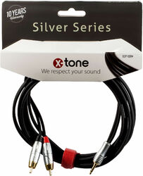 Cable X-tone X2004-1.5M - Jack(M) 3,5 Stereo / 2 RCA(M) SILVER SERIES
