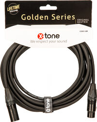 Cable X-tone X3001-6M - XLR(M) / XLR(F) Golden Series