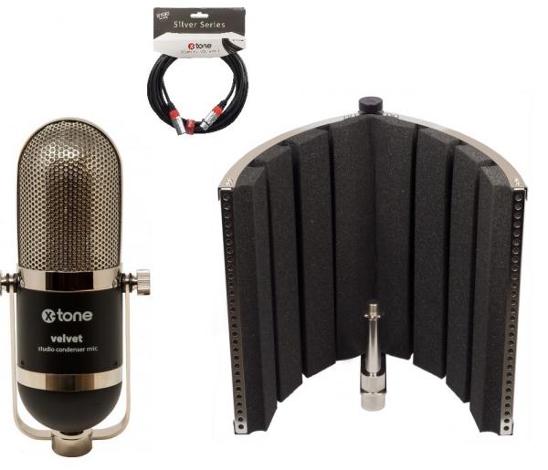 Pack de micrófonos con soporte X-tone Pack velvet X-screen