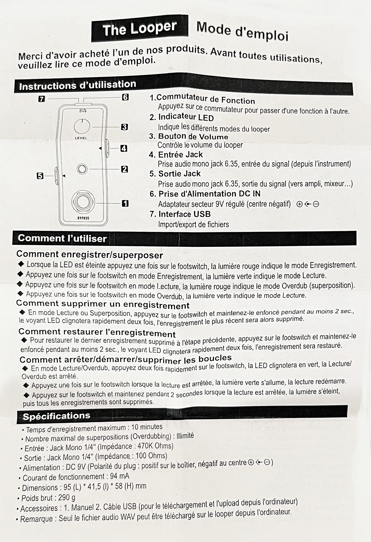 X-tone (the Looper) - Pedal looper - Variation 4