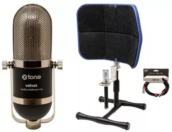 Pack de micrófonos con soporte X-tone velvet descreen